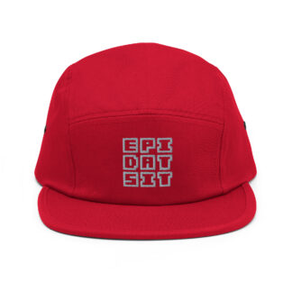 Light gray on red - 5panel