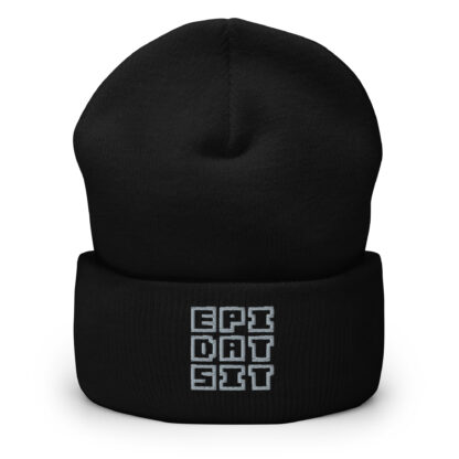 Light gray on black - beanie - Image 2