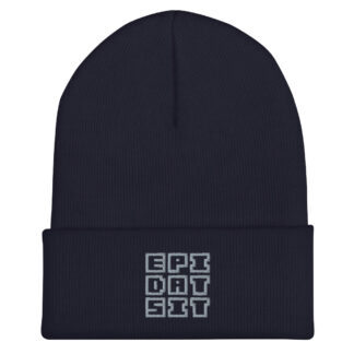 Light gray on navy - beanie