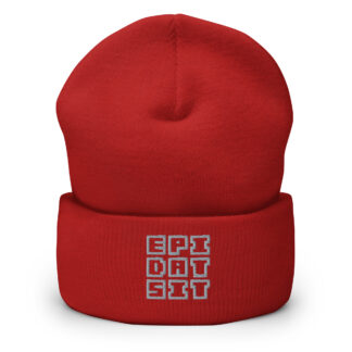 Light gray on red - beanie