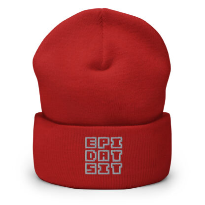 Light gray on red - beanie