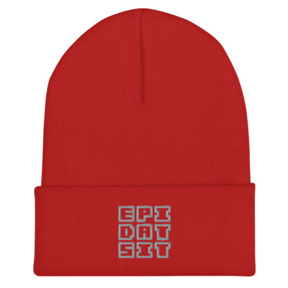 Light gray on red - beanie - Image 2