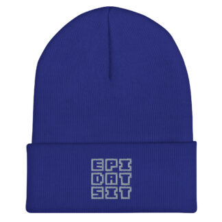 Light gray on navy - beanie