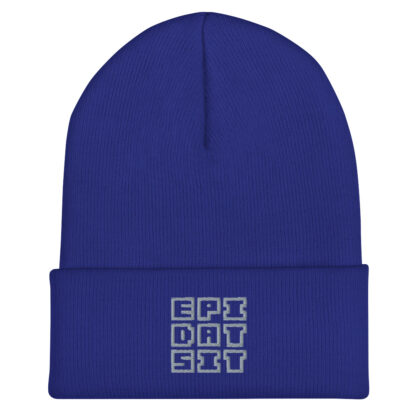 Light gray on navy - beanie