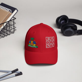 Embroidered Haitian Emblem Fitted Hat