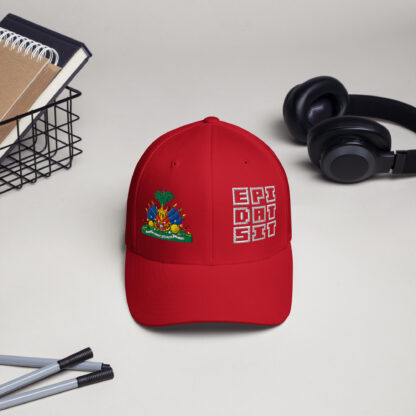 Embroidered Haitian Emblem Fitted Hat