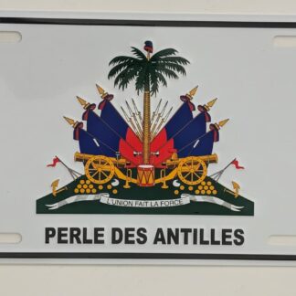 Haitian License Plate – Perle des Antilles Decorative Plate with National Coat of Arms