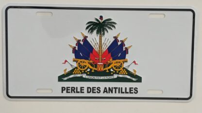 Haitian License Plate – Perle des Antilles Decorative Plate with National Coat of Arms